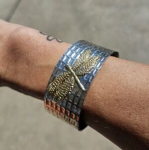 Silver, Dragonfly, Cuff, Bracelet, Casual, Wedding, Gift, 925, Feminine, Party